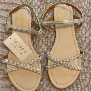 NWT Silver Strappy Sandals